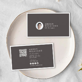 Moderne Minimale Eenvoudige Professionele QR-code  Visitekaartje