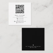 Moderne Minimale Eenvoudige QR-code persoonlijk Vierkante Visitekaartje (Voorkant / Achterkant)