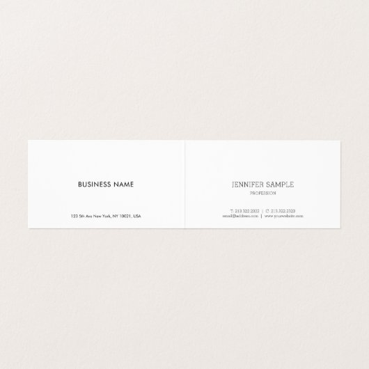 Moderne, minimale, eenvoudige rendabele Sjabloon Visitekaartje (Binnenkant ongevouwen)