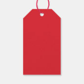 Moderne minimale eenvoudige rode kleurrijke kerst cadeaulabel (Achterkant)