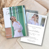 Moderne minimale eenvoudige script afstudeerfeest kaart