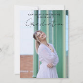 Moderne minimale eenvoudige script afstudeerfeest kaart (Voorkant)