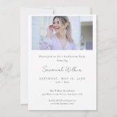 Moderne minimale eenvoudige script afstudeerfeest kaart (Achterkant)