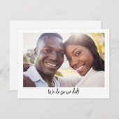 Moderne, minimale, eenvoudige scriptfoto's aankondigingskaart (Voorkant / Achterkant)