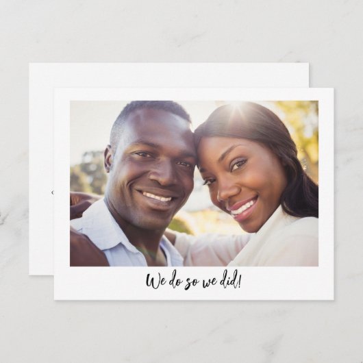 Moderne, minimale, eenvoudige scriptfoto's aankondigingskaart (Voorkant / Achterkant)