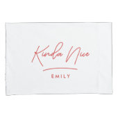 Moderne, minimale eenvoudige typografie, ondeugend kussensloop (Voorkant-Rechts)