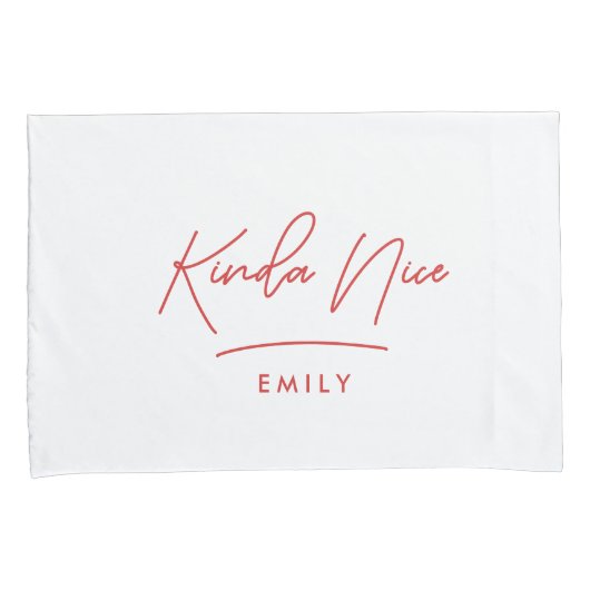 Moderne, minimale eenvoudige typografie, ondeugend kussensloop (Voorkant-Rechts)