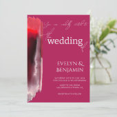 Moderne, minimale, eenvoudige Viva Magenta Wedding Kaart (Staand voorkant)