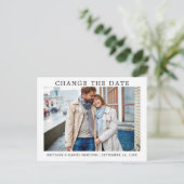 Moderne minimale eenvoudige wijziging van de datum briefkaart (Staand voorkant)