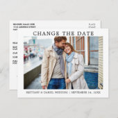 Moderne minimale eenvoudige wijziging van de datum briefkaart (Voorkant / Achterkant)