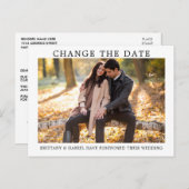 Moderne minimale eenvoudige wijziging van de datum briefkaart (Voorkant / Achterkant)