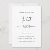 Moderne Minimale Eenvoudige Zwarte Knot sparen de  Save The Date (Voorkant)