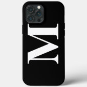 Moderne, minimale Elegant Custom Black Monogram Case-Mate iPhone Case (Achterkant)