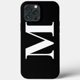 Moderne, minimale Elegant Custom Black Monogram Case-Mate iPhone Case