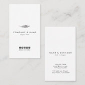 Moderne minimale elegant leder wit en grijs vertic visitekaartje (Voorkant / Achterkant)