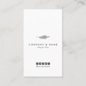 Moderne minimale elegant leder wit en grijs vertic visitekaartje (Voorkant)