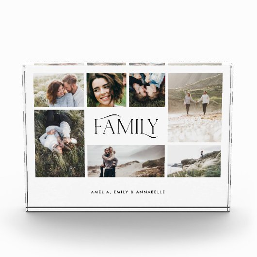 Moderne minimale elegant multi-7-fotofamilie fotoblokken (Voorkant)
