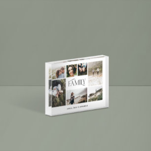 Moderne minimale elegant multi-7-fotofamilie fotoblokken
