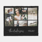 Moderne minimale elegant multi-8-fotofamilie fleece deken (Voorkant (Horizontaal))