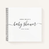 Moderne minimale Elegant Script Baby shower Guest Notitieboek (Voorkant)