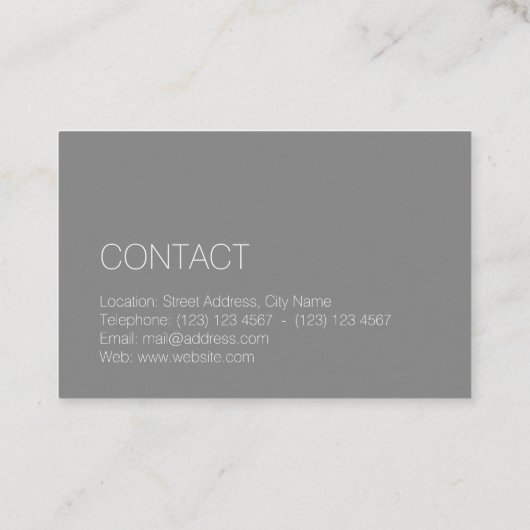 Moderne minimale elegant visitekaartje (Achterkant)