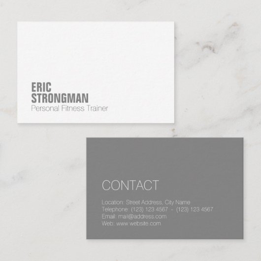 Moderne minimale elegant visitekaartje (Voorkant / Achterkant)