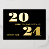 Moderne minimale elegante, bedrijfsnaam folie feestdagenkaart (Voorkant)