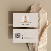 Moderne minimale elegante beige eenvoudige boog fo visitekaartje