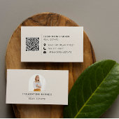 Moderne minimale elegante beige eenvoudige boog fo visitekaartje