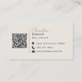 Moderne minimale elegante beige eenvoudige typogra visitekaartje (Achterkant)