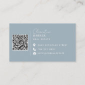 Moderne minimale elegante blauwe eenvoudige typogr visitekaartje (Achterkant)