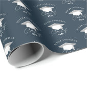 Moderne minimale elegante blauwe klasse van afstud cadeaupapier (Rol Hoek)