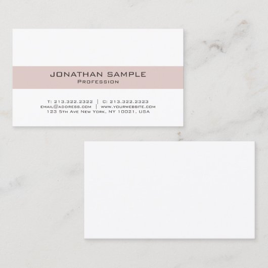 Moderne, minimale elegante design Professional Visitekaartje (Voorkant / Achterkant)