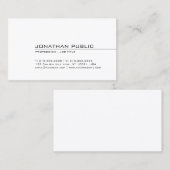 Moderne, minimale elegante Design Trendy Plain Visitekaartje (Voorkant / Achterkant)