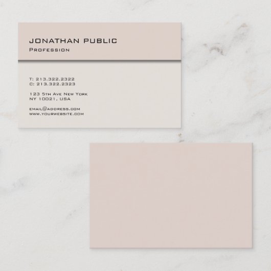 Moderne, minimale elegante Design Trendy Sjabloon Visitekaartje (Voorkant / Achterkant)