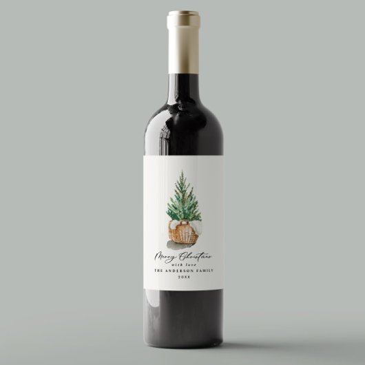 Moderne minimale elegante eenvoudige natuurlijke w wijn etiket