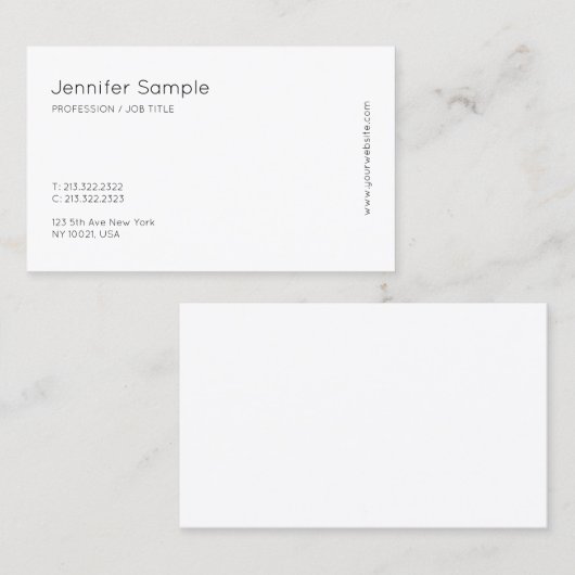 Moderne, minimale elegante, eenvoudige ontwerpstan visitekaartje (Voorkant / Achterkant)