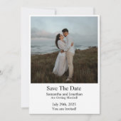 Moderne, minimale elegante foto slaat de datum op kaart (Voorkant)