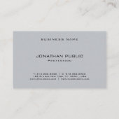 Moderne, minimale elegante grijze creatieve plaat visitekaartje (Achterkant)