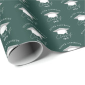 Moderne minimale elegante groene klasse van afstud cadeaupapier (Rol Hoek)