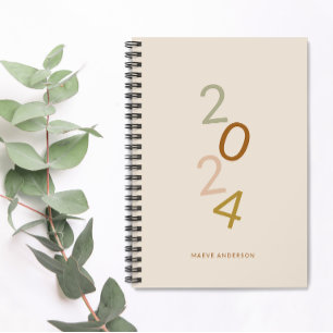 Moderne minimale elegante kleurrijke gepersonalise planner