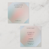 Moderne minimale elegante pasteelkleuren Sjabloon Vierkante Visitekaartje (Voorkant / Achterkant)