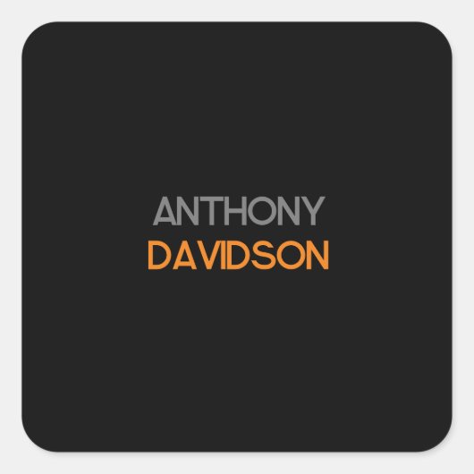 Moderne, minimale, elegante professionele speelpla vierkante sticker (Voorkant)