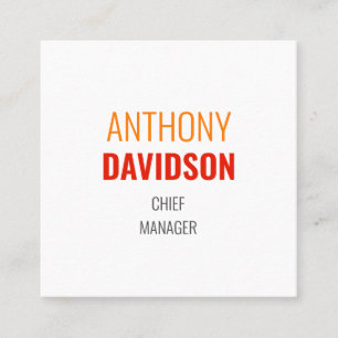 Moderne, minimale, elegante professionele speelpla vierkante visitekaartje