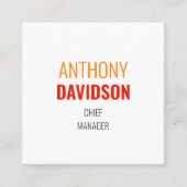 Moderne, minimale, elegante professionele speelpla vierkante visitekaartje (Voorkant)