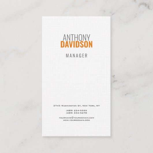 Moderne, minimale, elegante professionele speelpla visitekaartje (Voorkant)