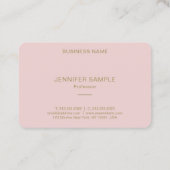 Moderne minimale elegante roze goudSjabloon top Visitekaartje (Achterkant)
