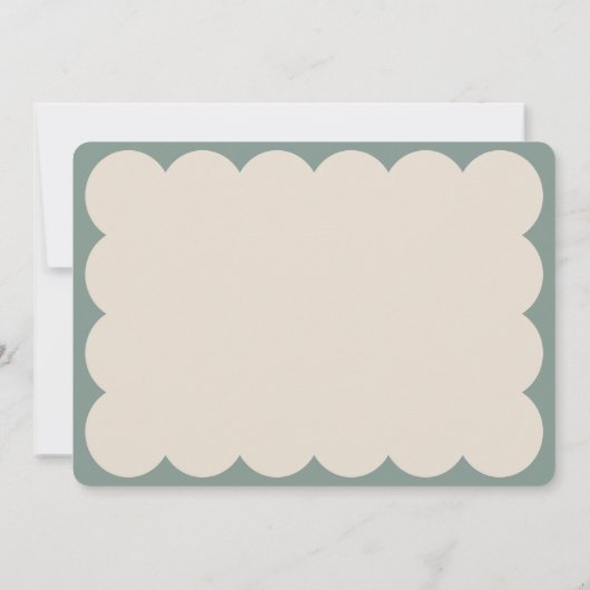 Moderne minimale elegante salie groene retro golve kaart (Achterkant)