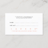 Moderne minimale elegante schoonheidslogo-Kaart Klantenkaartje (Achterkant)