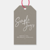 Moderne, minimale elegante scriptvakantiefoto cadeaulabel (Voorkant)